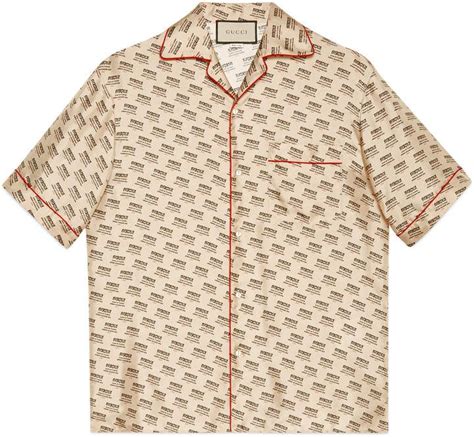gucci stamp bowling shirt replica
